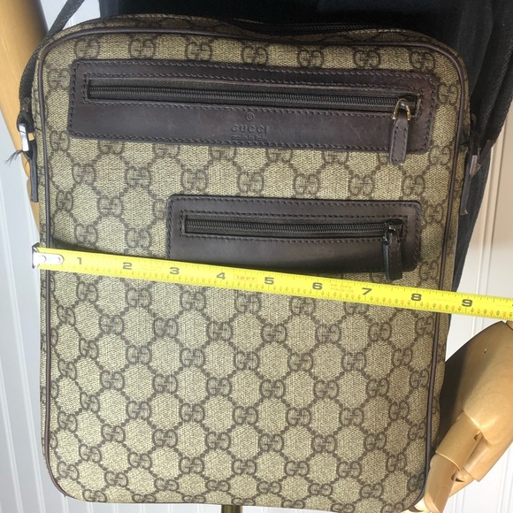 MGUCCI Supreme GG Leather Coated Canvas Crossbody Messenger Bag + Gucci Dust Bag - Picture 14 of 17